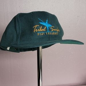 TRIBAL SURFER Fiji Island Vintage OS Green Strapback Hat